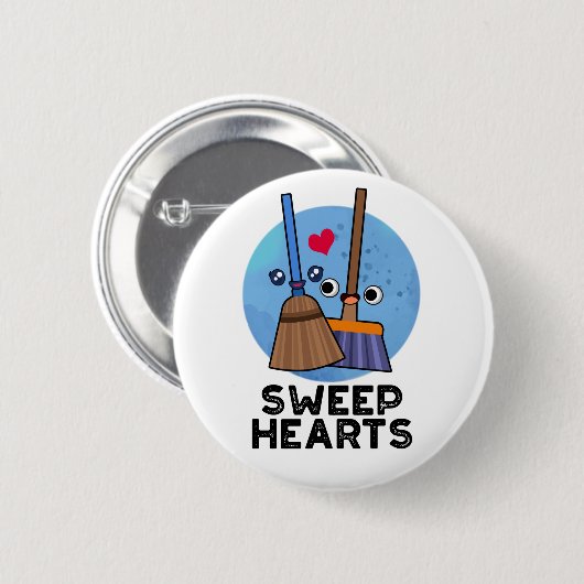 Sweep Hearts Funny Sweet Hearts Broom Puff Button (Vorne & Hinten)