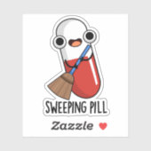 Sweep Pill Funny Medicine Pun Dark BG Aufkleber (Blatt)
