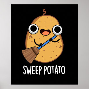 Sweep Potato Funny Sweet Potato Puppe Dark BG Poster