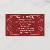 Sweep Red Outlinated Fraktal Herzstück Visitenkarte (Rückseite)