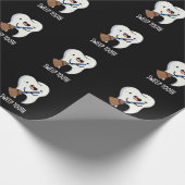 Sweep Tooth Funny Dental Puff Dark BG Geschenkpapier (Ecke)