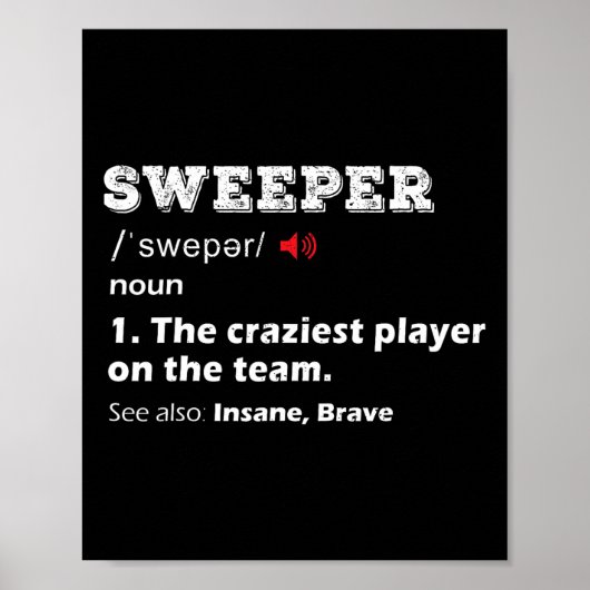Sweeper-Position Jugendfußballliga-Team-Geschenk F Poster (Vorne)