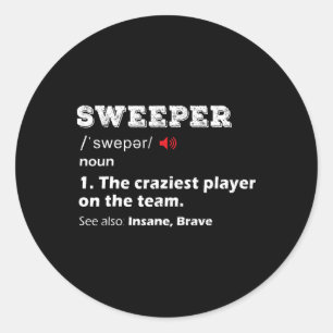 Sweeper-Position Jugendfußballliga-Team-Geschenk F Runder Aufkleber