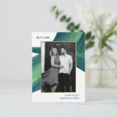 Sweeping Seagrass Wedding Save the Date Foto Post Postkarte (Stehend Vorderseite)