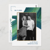 Sweeping Seagrass Wedding Save the Date Foto Post Postkarte (Vorne/Hinten)