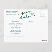 Sweeping Seagrass Wedding Save the Date Foto Post Postkarte (Rückseite)