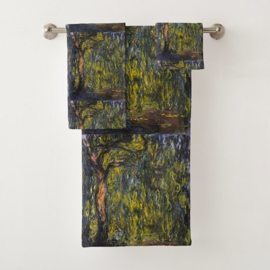 Sweeping Willow von Claude Monet, Klassisches Kuns Badhandtuch Set (Insitu)