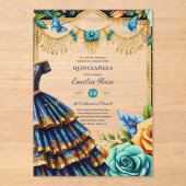 Sweet15 Birthday Quinceanera Butterflies Fiesta Acryleinladungen (Vorderseite)