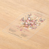 Sweet15 Butterflies QUINCEANERA Blush Pink Diamond Acryleinladungen (Ablage )