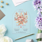 Sweet15 Butterflies QUINCEANERA Blush Pink Diamond Acryleinladungen (Insitu (Hochzeit))