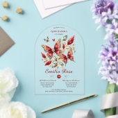 Sweet15 Butterflies QUINCEANERA Rote Karte Diamant Acryleinladungen (Insitu (Hochzeit))