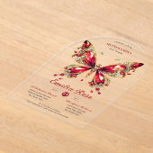 Sweet15 Butterflies QUINCEANERA Rote Karte Diamant Acryleinladungen (Ablage )