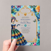 Sweet15 Quinceanera Butterflies Fiesta Blume Acryleinladungen (Insitu (Handheld))