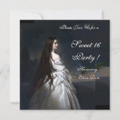 SWEET16 PARTY, ROT, SCHWARZ UND WEISS EINLADUNG (Vorderseite)