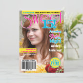 Sweet 15 Birthday Einladung Teen Fashion Magazine (Stehend Vorderseite)