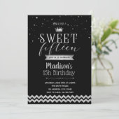 Sweet 15. Geburtstagsfeier Einladung (Stehend Vorderseite)