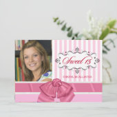 Sweet 15 Geburtstagsparty Einladungen mit Foto (Stehend Vorderseite)