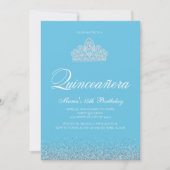 Sweet 15, Light Blue Quinceanera Einladungen (Vorderseite)
