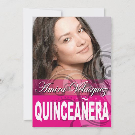 Sweet 15 Quinceañera Foto Geburtstagsparty Einladung (Vorderseite)