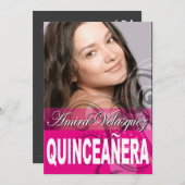 Sweet 15 Quinceañera Foto Geburtstagsparty Einladung (Vorne/Hinten)