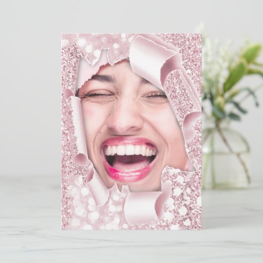 Sweet 16. 15. Brautparty 3D Rose Graduate Einladung (Stehend Vorderseite)