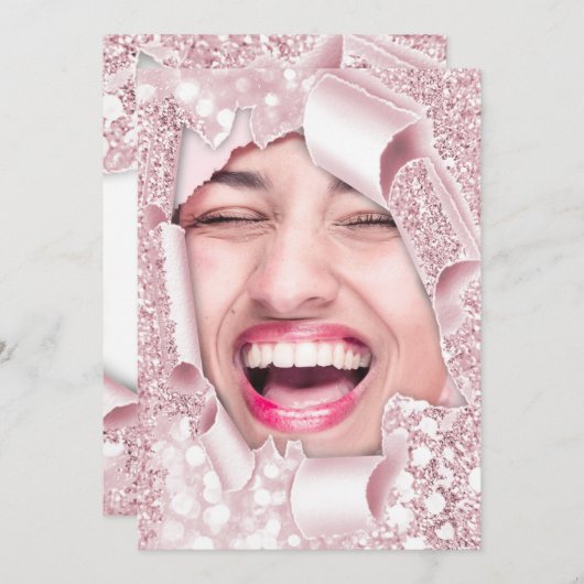 Sweet 16. 15. Brautparty 3D Rose Graduate Einladung (Vorne/Hinten)