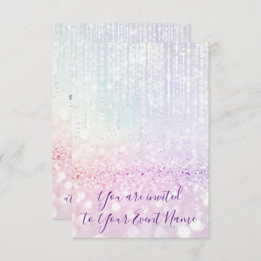 Sweet 16. 15. Quinceanera Bridal Pastel Strings Einladung (Vorne/Hinten)