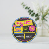 Sweet 16 16 BOUNCE HOUSE CASTLE PRINCESS Einladung (Stehend Vorderseite)