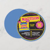 Sweet 16 16 BOUNCE HOUSE CASTLE PRINCESS Einladung (Vorne/Hinten)