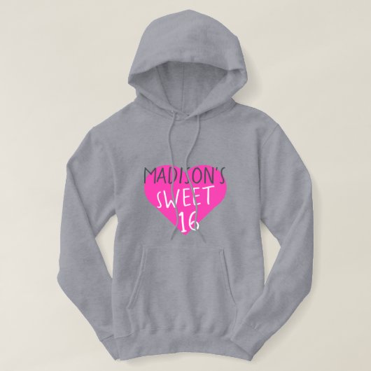 Sweet 16 16. Geburtstag Hoodie (Design vorne)