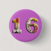 Sweet 16 16. Geburtstag Meilenstein Button (Vorderseite)