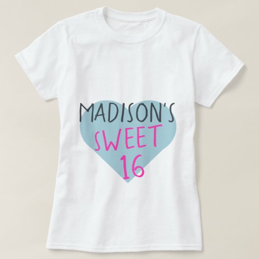 Sweet 16 16. Geburtstag T - Shirt (Design vorne)