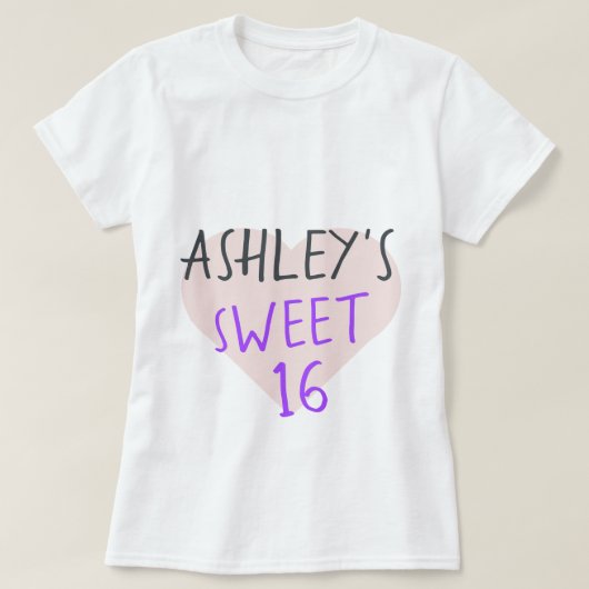 Sweet 16 16. Geburtstag T - Shirt (Design vorne)