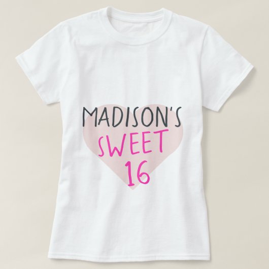 Sweet 16 16. Geburtstag T - Shirt (Design vorne)