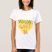Sweet 16 16. Geburtstag T-Shirt (Vorderseite)