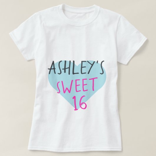 Sweet 16 16. Geburtstag T - Shirt (Design vorne)