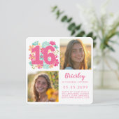 Sweet 16 16. Geburtstagsparty Foto Einladung (Stehend Vorderseite)