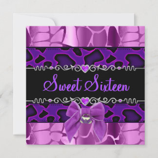 Sweet 16 16 Geburtstagspiläen Pink Lila Wild Einladung