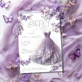 Sweet 16 16 Lila Lilac Dress Floral Einladung