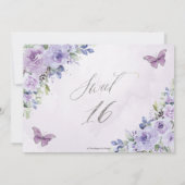Sweet 16 16 Lila Lilac Floral Butterfliegen Dankeskarte (Rückseite)