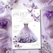 Sweet 16 16 Lila Lilac Floral Butterfliegen Einladung