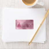 Sweet 16 16 Rosa Glitzer Kleid Elegantes Party Adressaufkleber (Insitu)