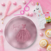 Sweet 16 16 Rosa Glitzer Kleid Elegantes Party  Pappteller (Party)