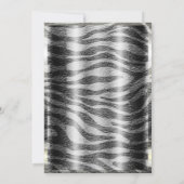 SWEET 16 16 Schwarz-weiße Zebra & Silver Bling Einladung (Rückseite)