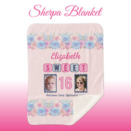 Sweet 16 2 Foto Datum Blume pink Sherpadecke