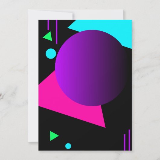 Sweet 16 80er Bio Neon glühen im dunklen Party Einladung (Rückseite)