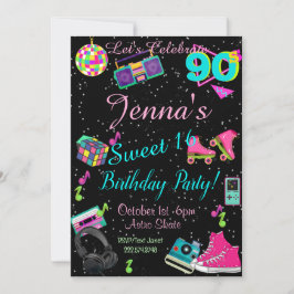 Sweet 16, 80's Invitation, Back to the 80s, Einladung