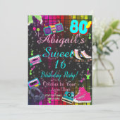 Sweet 16, 80's Invitation, Back to the 80s, Einladung (Stehend Vorderseite)
