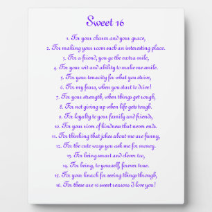 "Sweet 16" 8" x 10" Plaque Fotoplatte