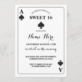 Sweet 16 Ace of Spades Playing Card Vegas Geburtst Einladung
